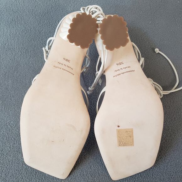 A'mmonde Atelier Anastassia 100 Ankle Tie in Ivory Size 8.5 AMMR-WZ9 Revolve - Picture 5 of 14